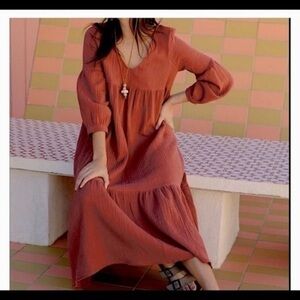 7 for all Mankind Rust colored bohemian dress